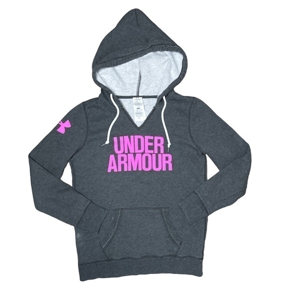 Tops - 𝅺gray & Pink Under Armour Hoodie